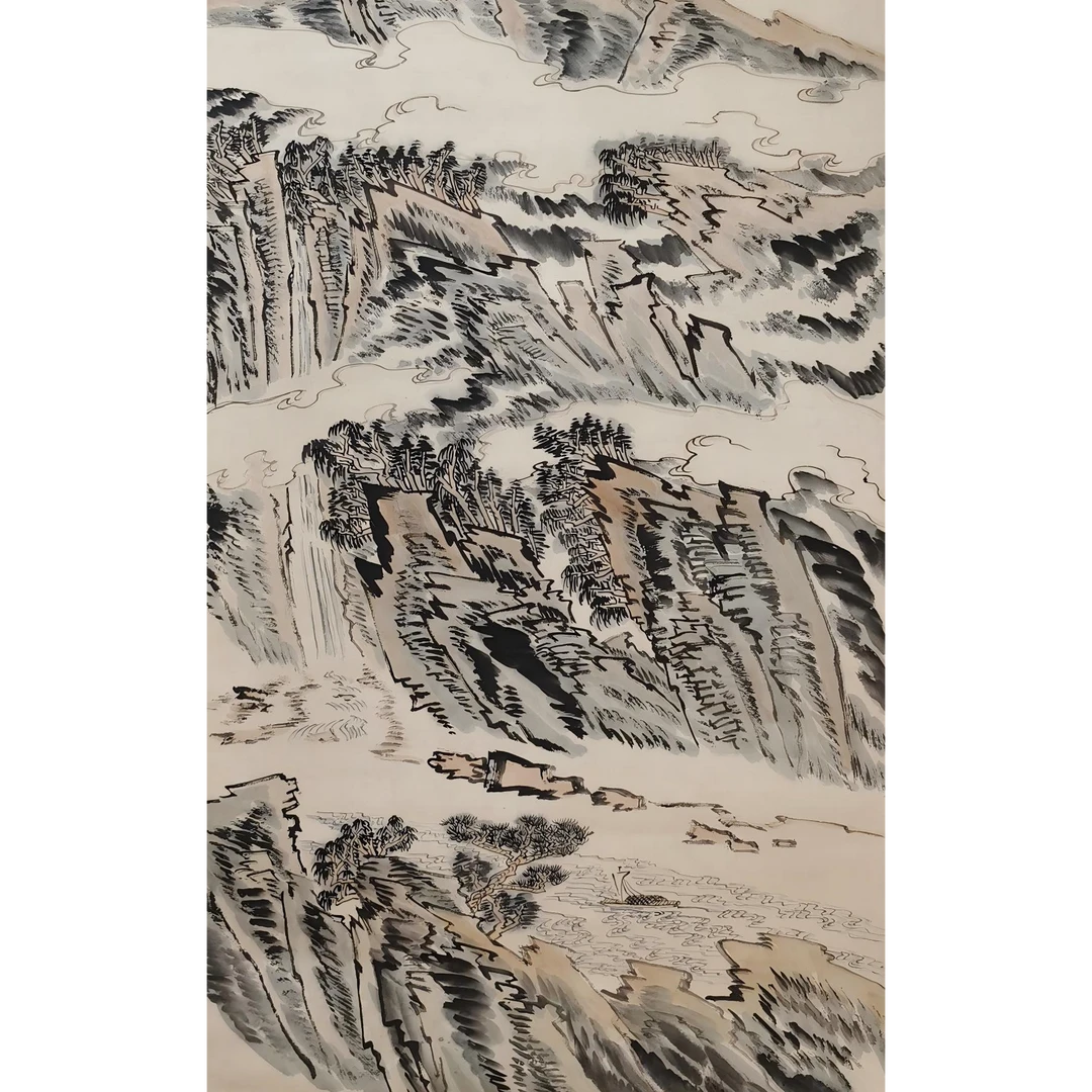 【辽拍】V250709-2-795《山水》（8.6平尺) 纸本镜片 ws05