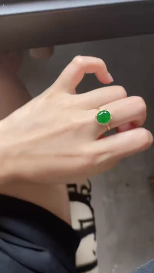 翡翠戒指银S925镶嵌51511