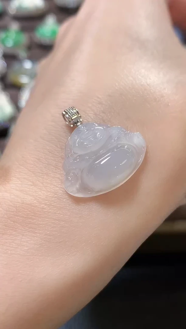 吊坠(不含链)18K金镶嵌翡翠a10
