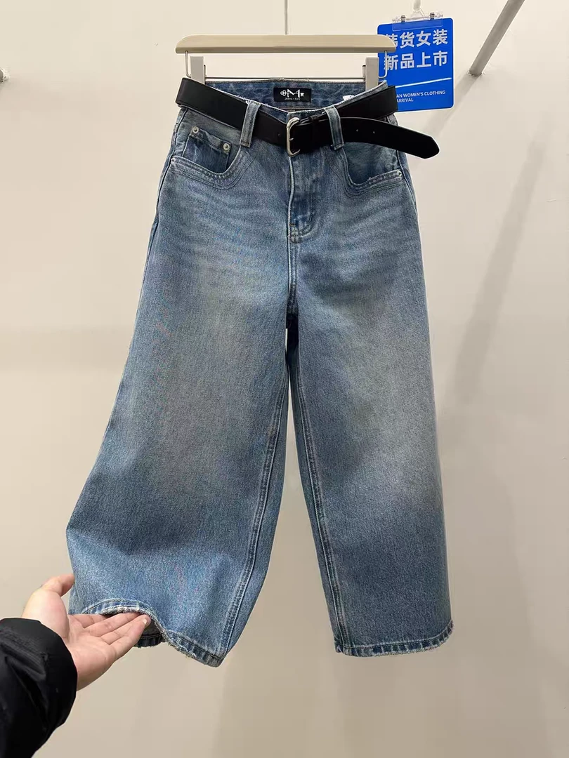 时尚潮流夏季新款八分牛仔裤裤28181-1