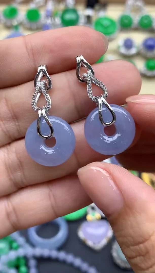 翡翠18K金镶嵌耳饰772-春日珠宝