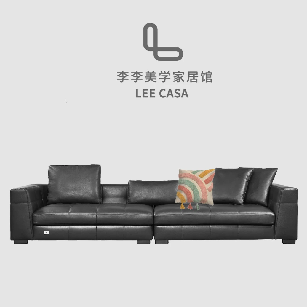 布雷泽沙发.家用简约异形意式高脚皮艺方形弧形真皮夏日宅家别墅