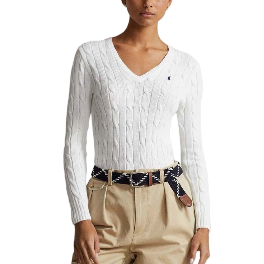 POLO RALPH LAUREN拉夫劳伦 女士成人V领绞花针织毛衣 211891641