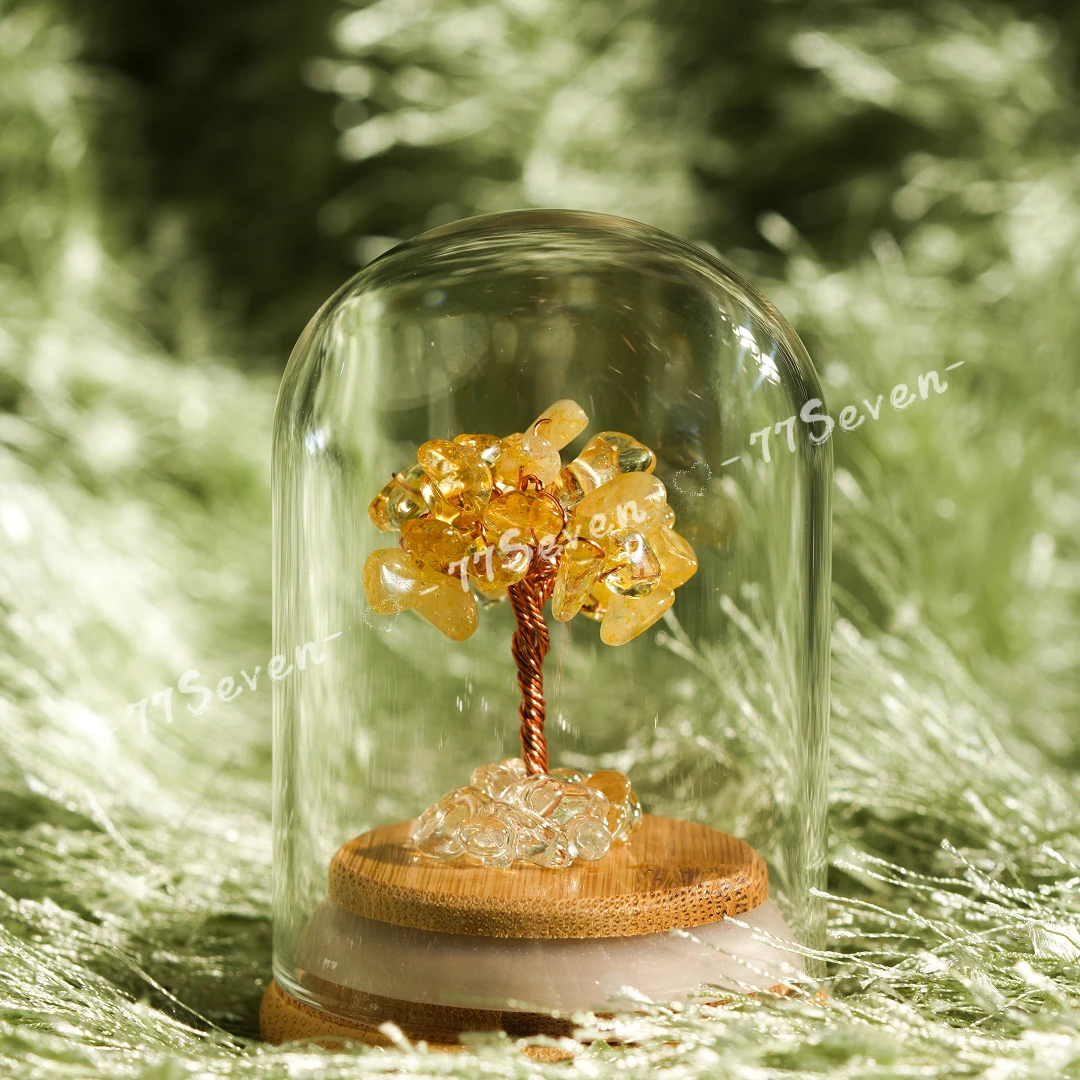 【水晶福利】黄水晶玻璃罩摆件（多样性发货）