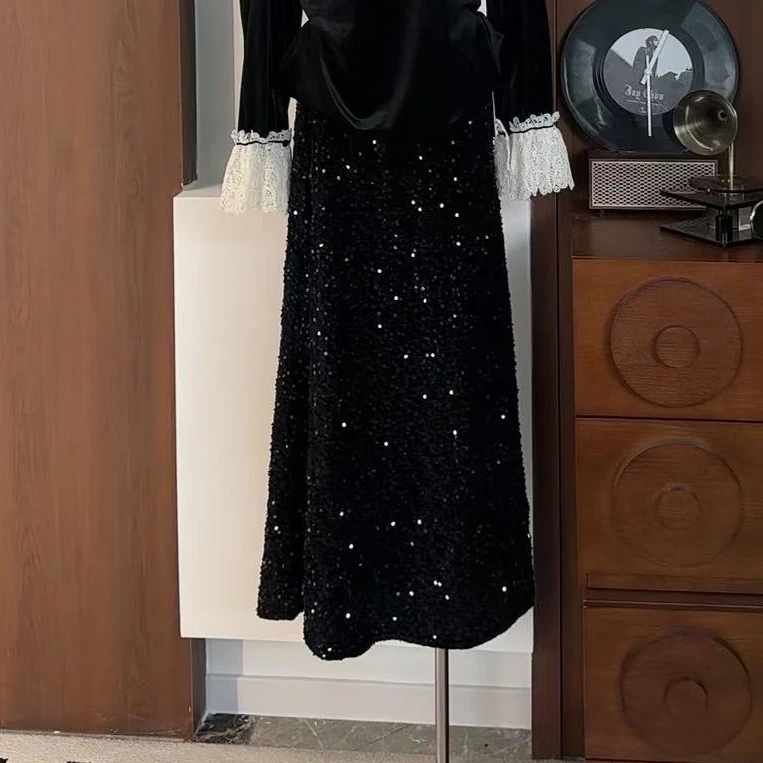 【璀璨星河】亮片高腰显瘦半身裙-8818-24