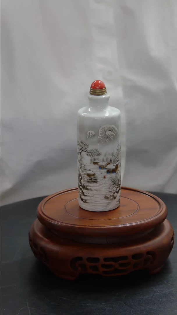 壶墨彩雪景鼻烟壶#6026#