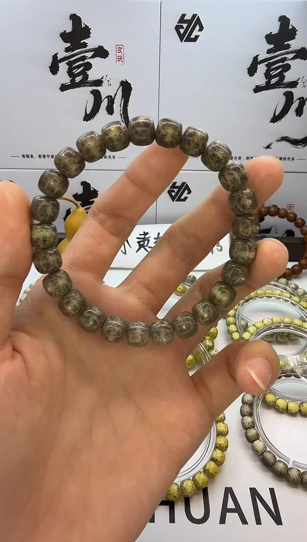 手串星月菩提9/8 黑冰糖 针尖星 星点货 全玉化  同枝果 C56