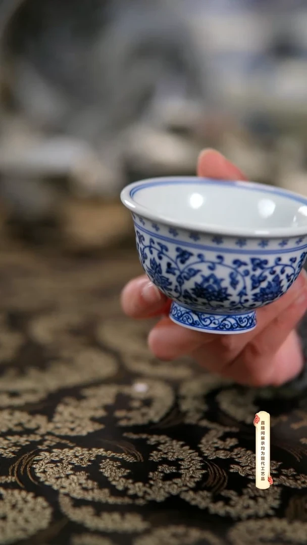 杯子陶瓷景德镇精品手绘柴烧茶具U129