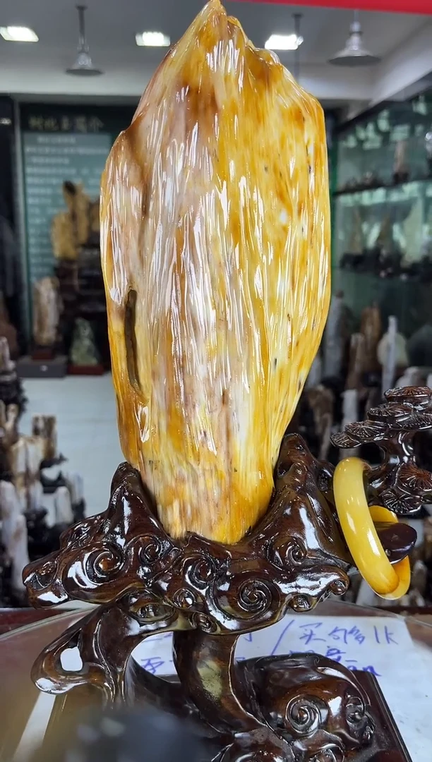 缅甸天然树化玉精品居家摆件