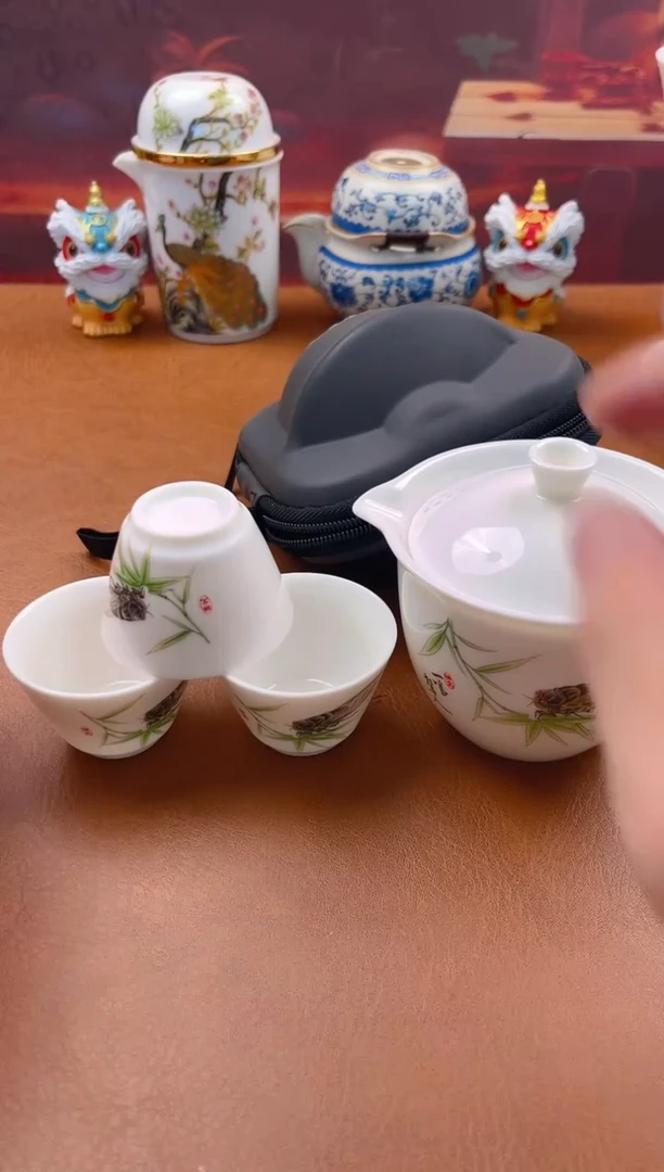 陶瓷茶具摆件旅行套组