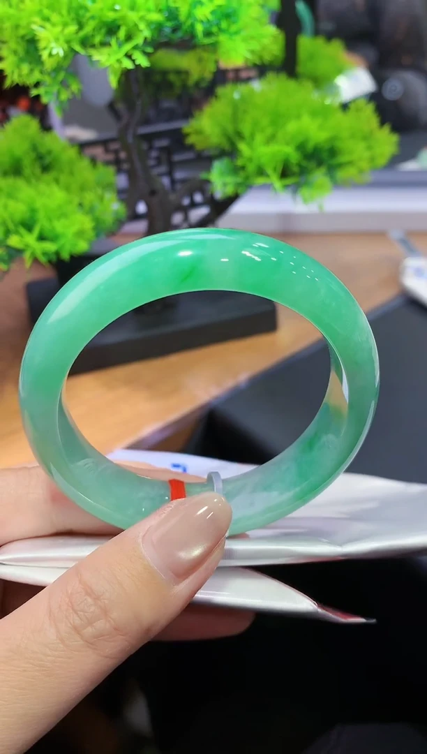 未镶嵌手镯翡翠-k38 天然缅甸A货翡翠58正圈总价13万定金2万