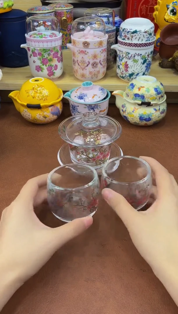 陶瓷茶具摆件旅行套组