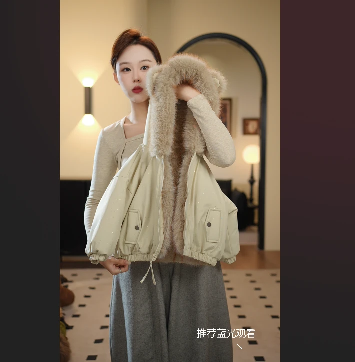 2025儿童连帽冬季短款可爱儿童棉衣秋冬加绒可爱外套男女童92007
