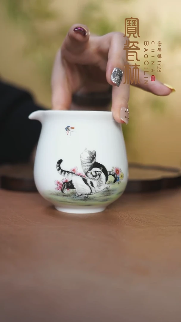 宝瓷林粉彩公道杯
