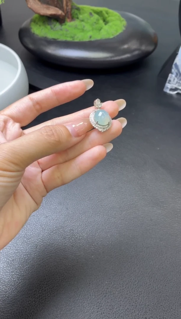 翡翠银S925镶嵌吊坠(不含链)吊坠