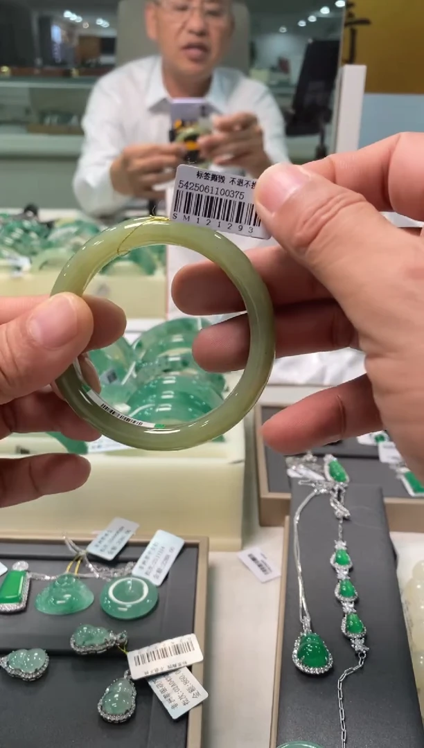 未镶嵌手镯和田玉三哥专属链接圈口57 编码1293 多样性发其一