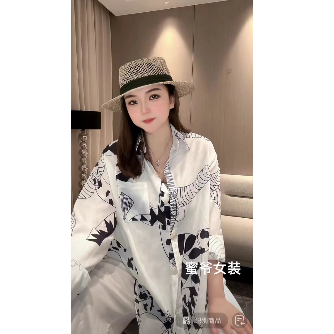 【蜜爷家】印花苎麻衬衫