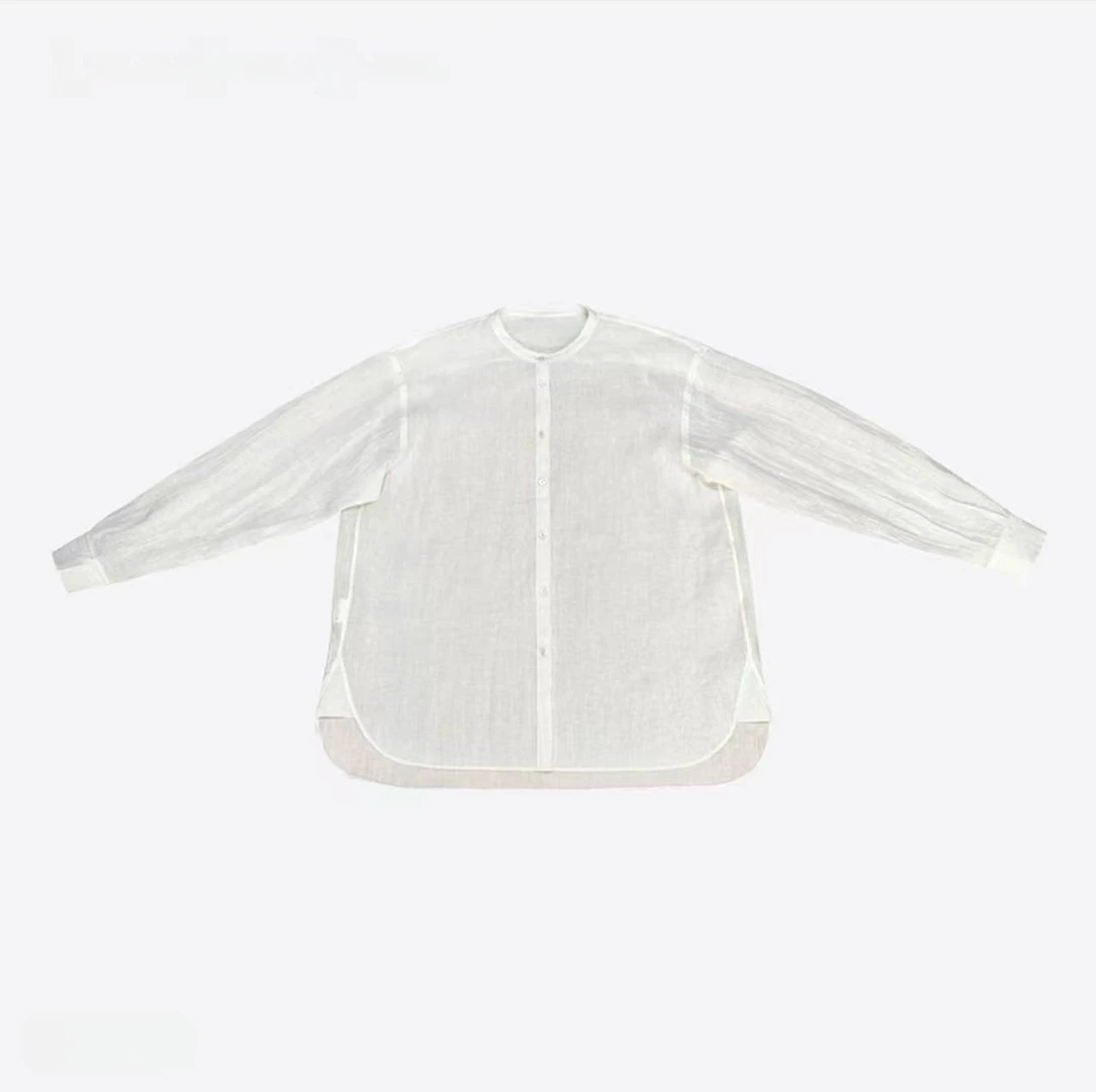 丁达尔风新中式立领衬衫极简通勤衬衣10268