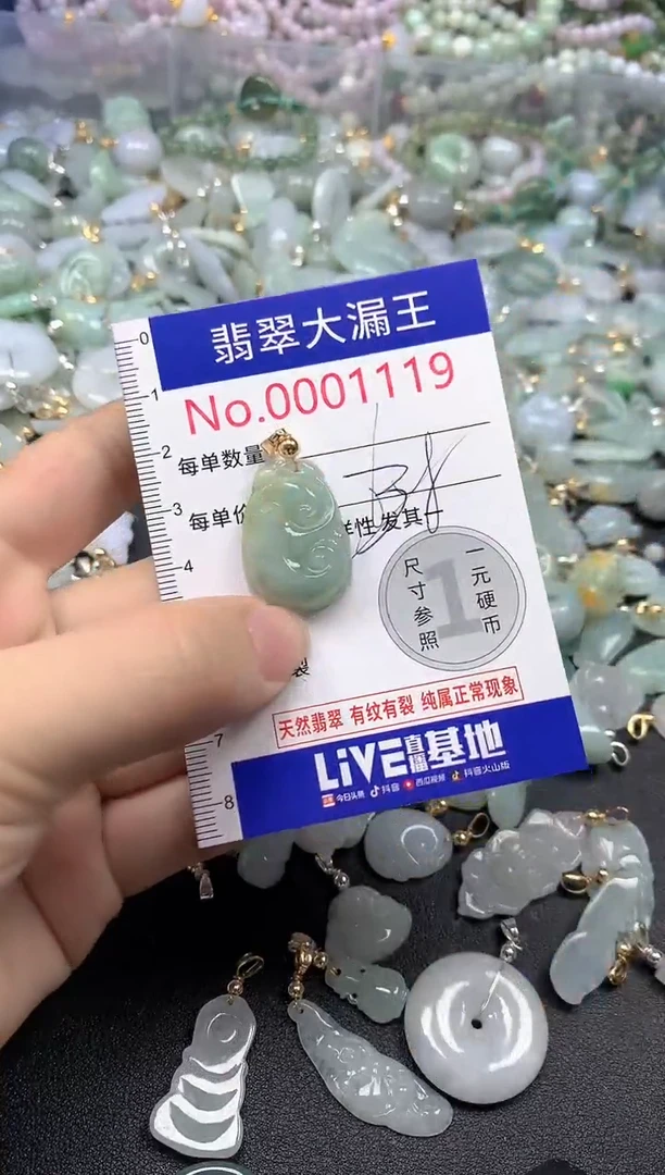 翡翠未镶嵌吊坠(不含链)1119