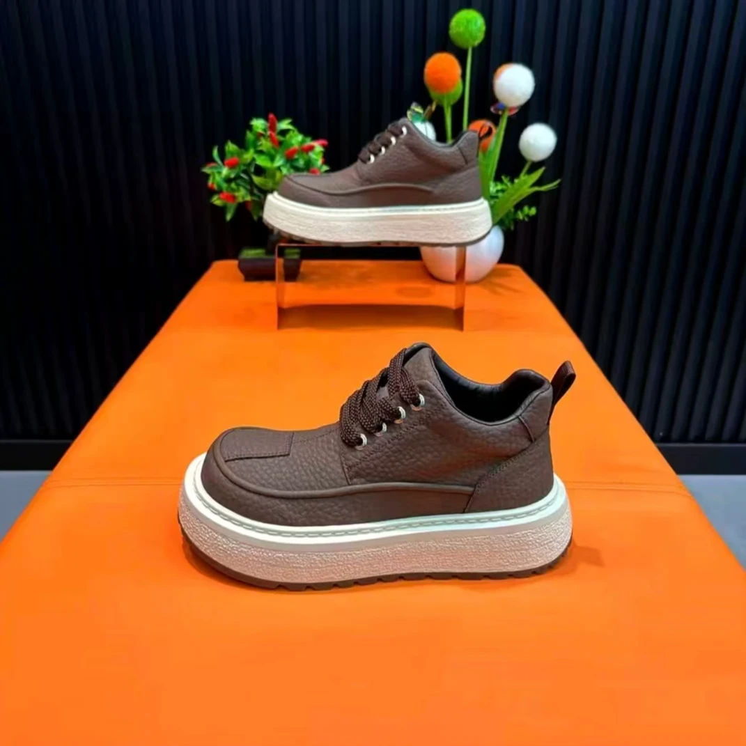 冬季高帮保暖休闲鞋时尚休闲风男士高帮棉鞋厚底防滑雪地靴马丁靴