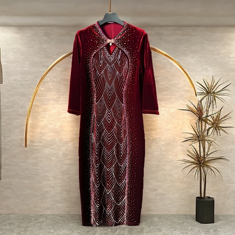 241013高端设计师洋气显瘦修身名媛裙子高级感气质优雅宴会婚宴