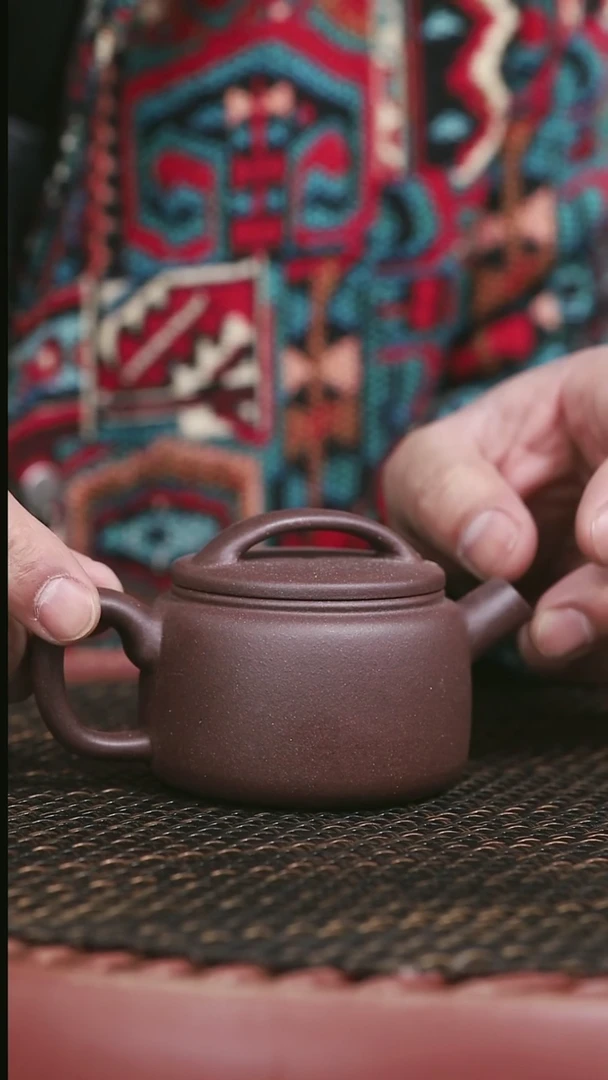 【闪购商品】紫砂高砂老紫泥5号炮筒汉瓦150CC微微暇