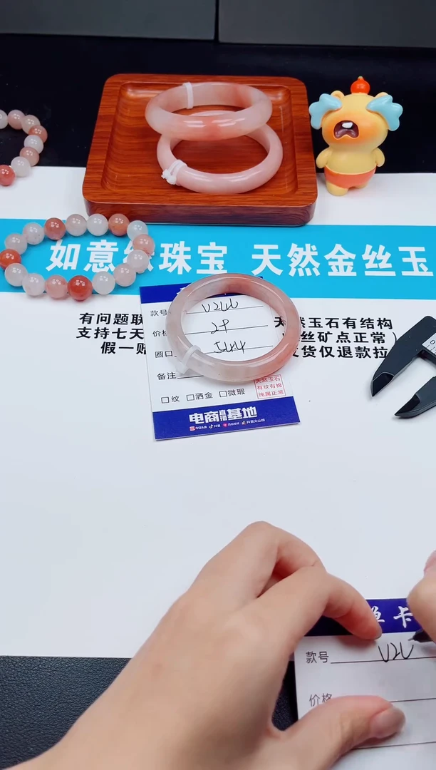 未镶嵌手镯石英质玉V246  -  54.4