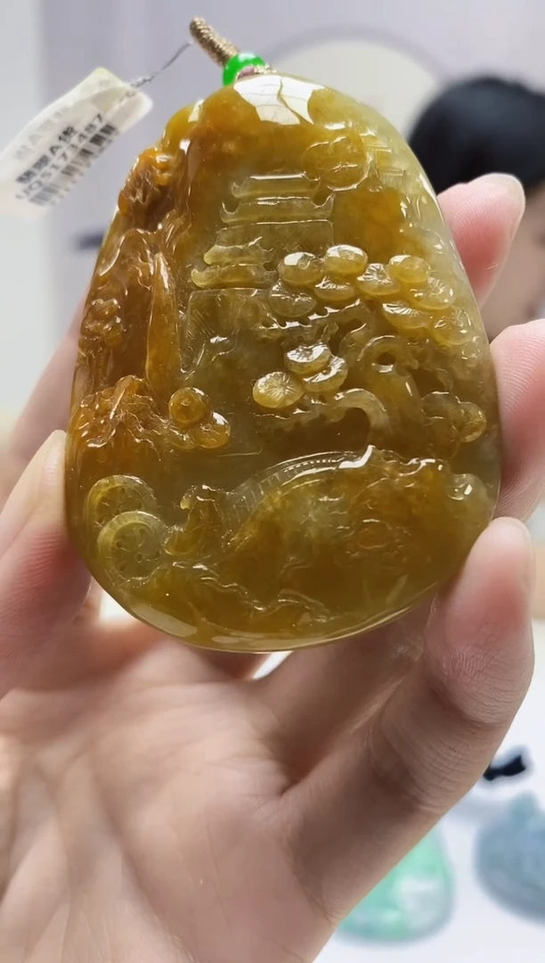 定制翡翠未镶嵌0405zm-毛货挂件山水38