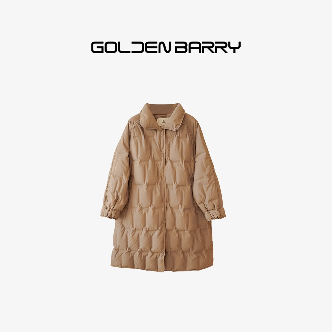GOLDENBARRY|132037休闲立领气质中长款轻奢时尚冬季长款羽绒服