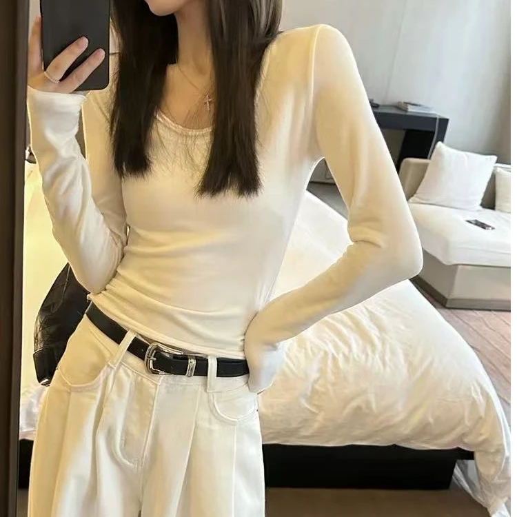 867基础好帮手~软糯鹅蛋领打底T