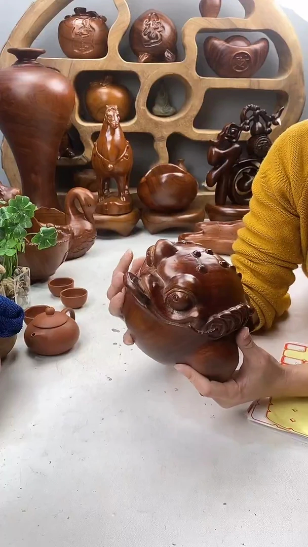 香樟木A23三足金蟾/尺寸20*19*13
