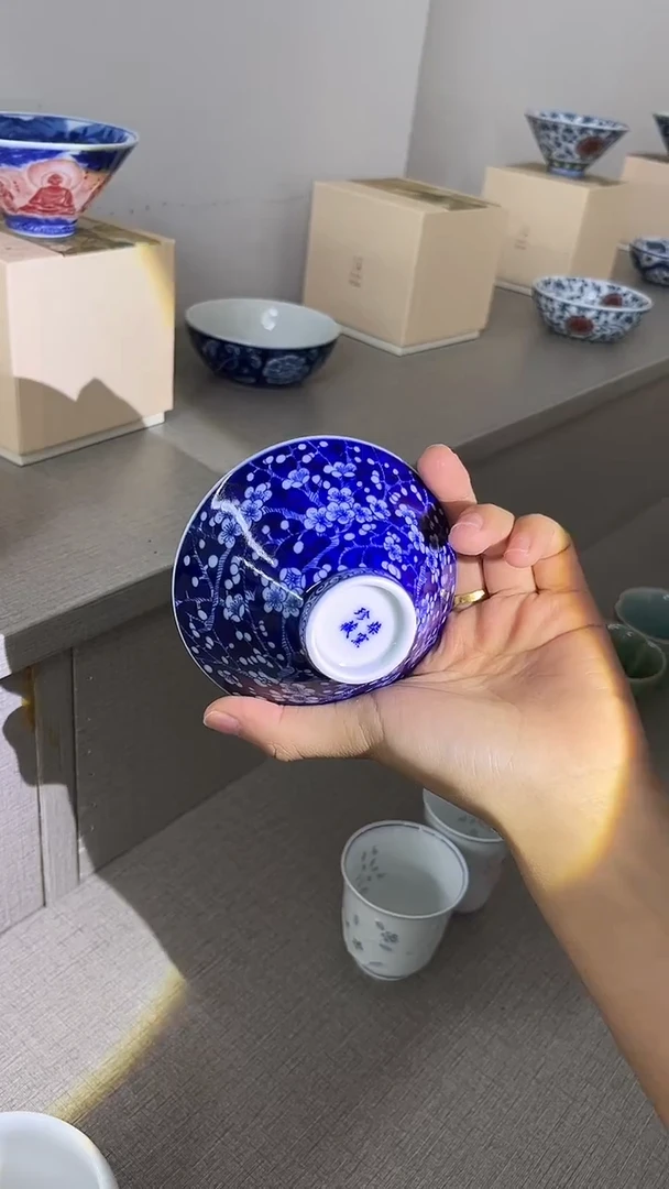 景德镇高温瓷冰梅斗笠