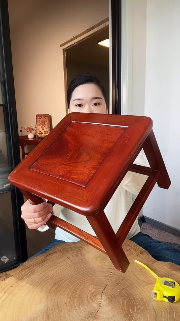 木质花梨木原木实木小方凳大漆有瑕疵介意勿拍