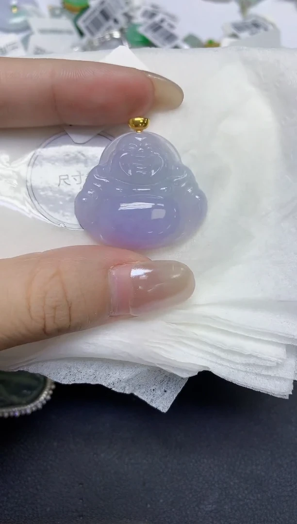 颈饰18K金镶嵌翡翠天然缅甸翡翠A货多样性发一件