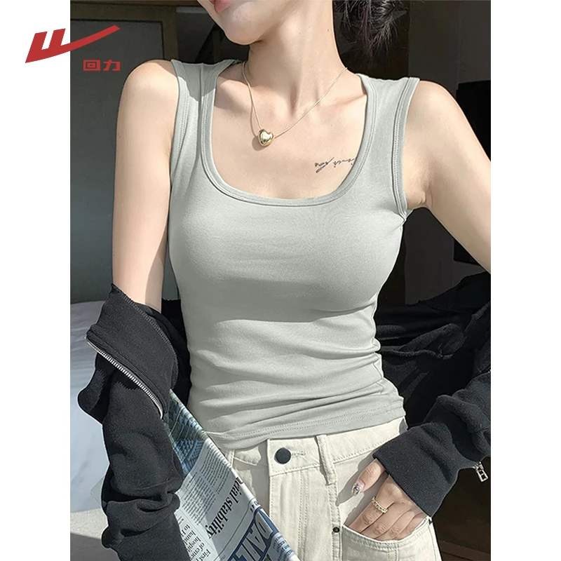 Warrior/回力潮流风性感风INS风背心吊带白色性感夏季修身迷彩风T