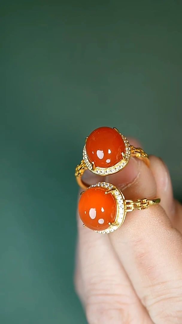 未镶嵌南红玛瑙戒指南红女士戒指