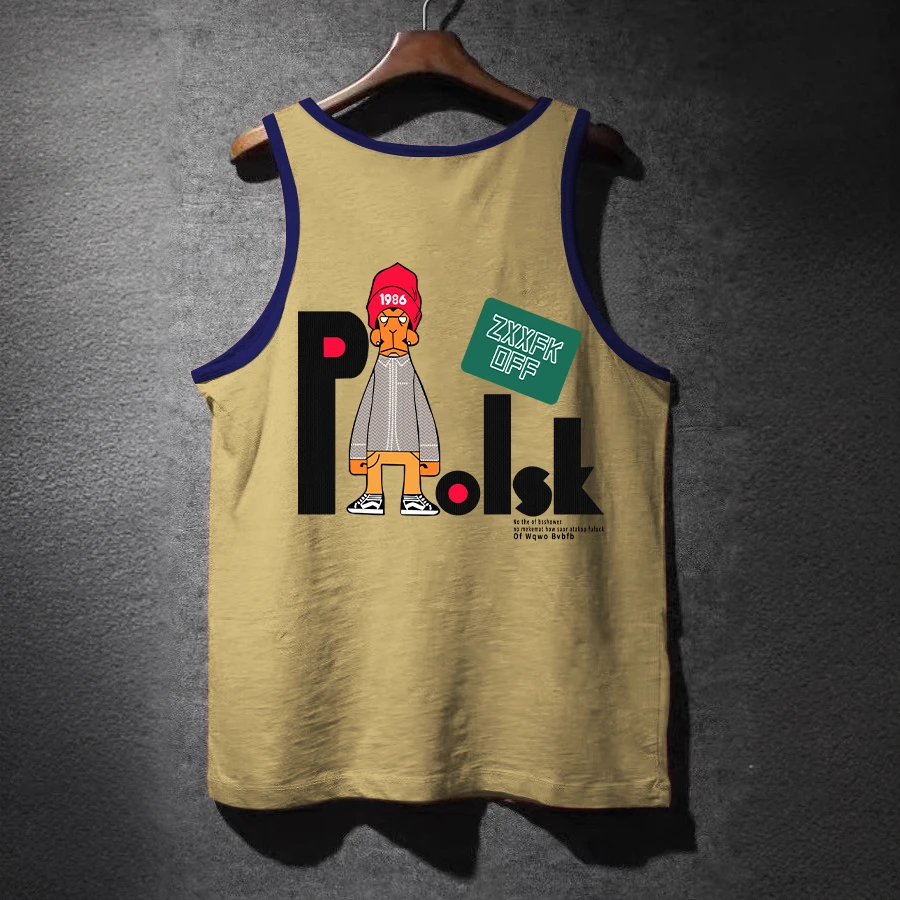 奥特莱斯~清仓捡漏潮流酷帅设计感重磅拼色背心男夏百搭无袖T恤衫