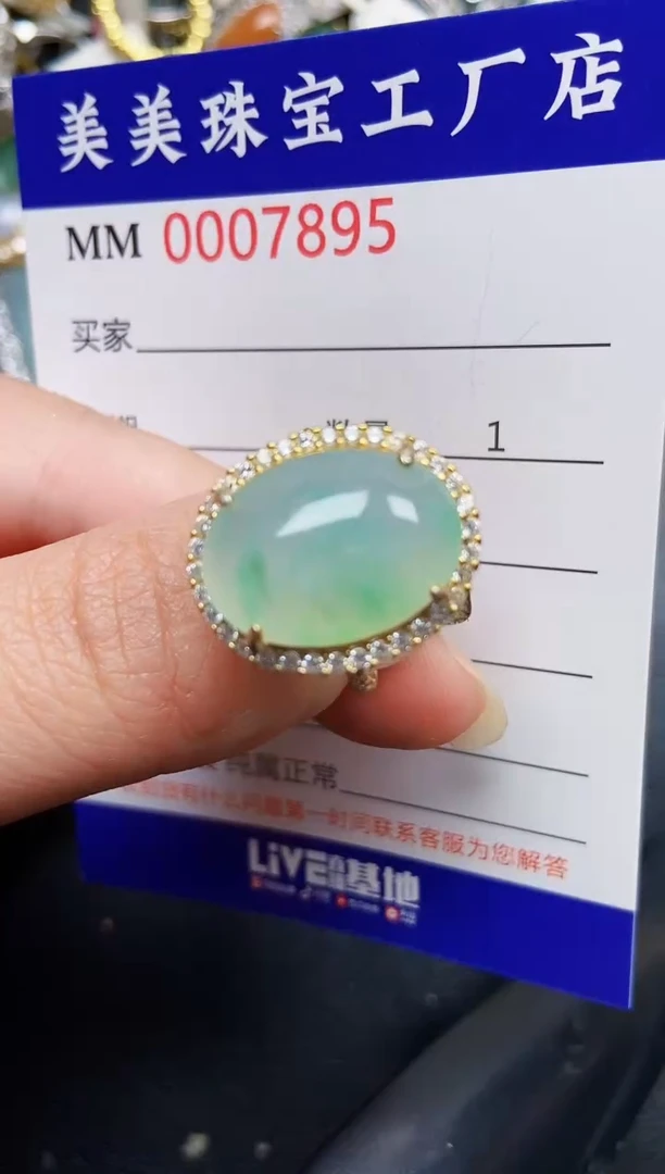 翡翠银S925镶嵌颈饰7895