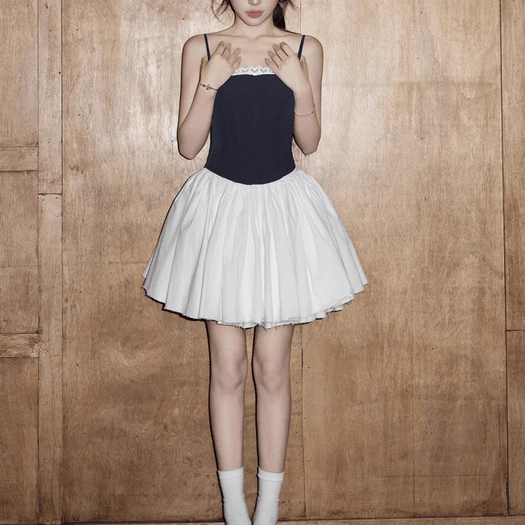 时尚气质百搭蓬蓬短裙春夏新款芭蕾风高腰显瘦休闲a字伞裙