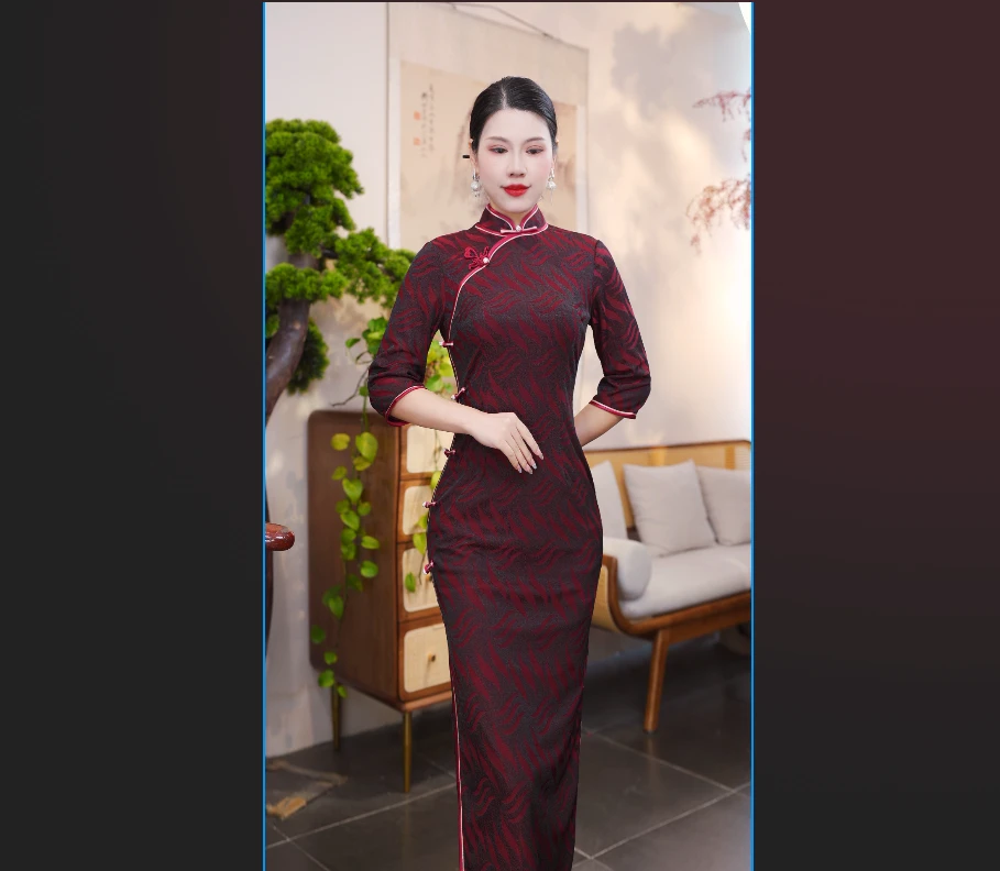 温婉 2025喜妈妈喜婆婆旗袍中式改良气质日常优雅