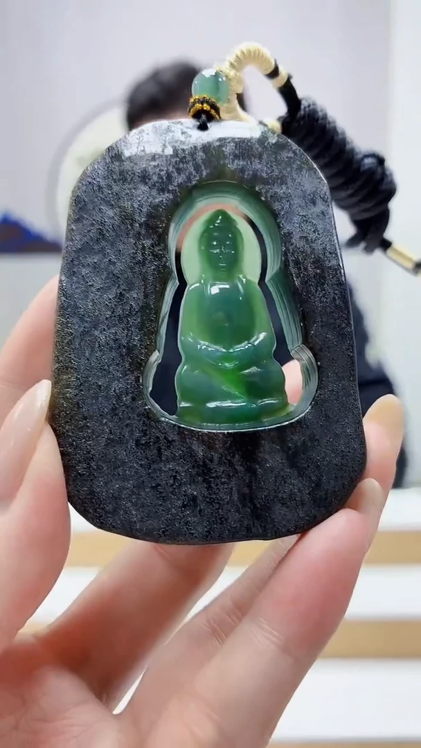 未镶嵌定制翡翠4917MM-毛货挂件35