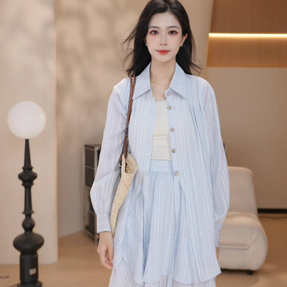 Basic House/百家好25夏季气质休闲百搭宽松凉感出游时尚套装HS