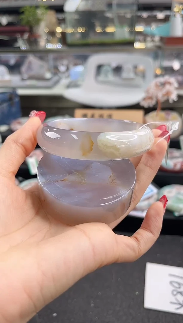 未镶嵌手镯石英质玉63圈口 （赠品镯心）365478