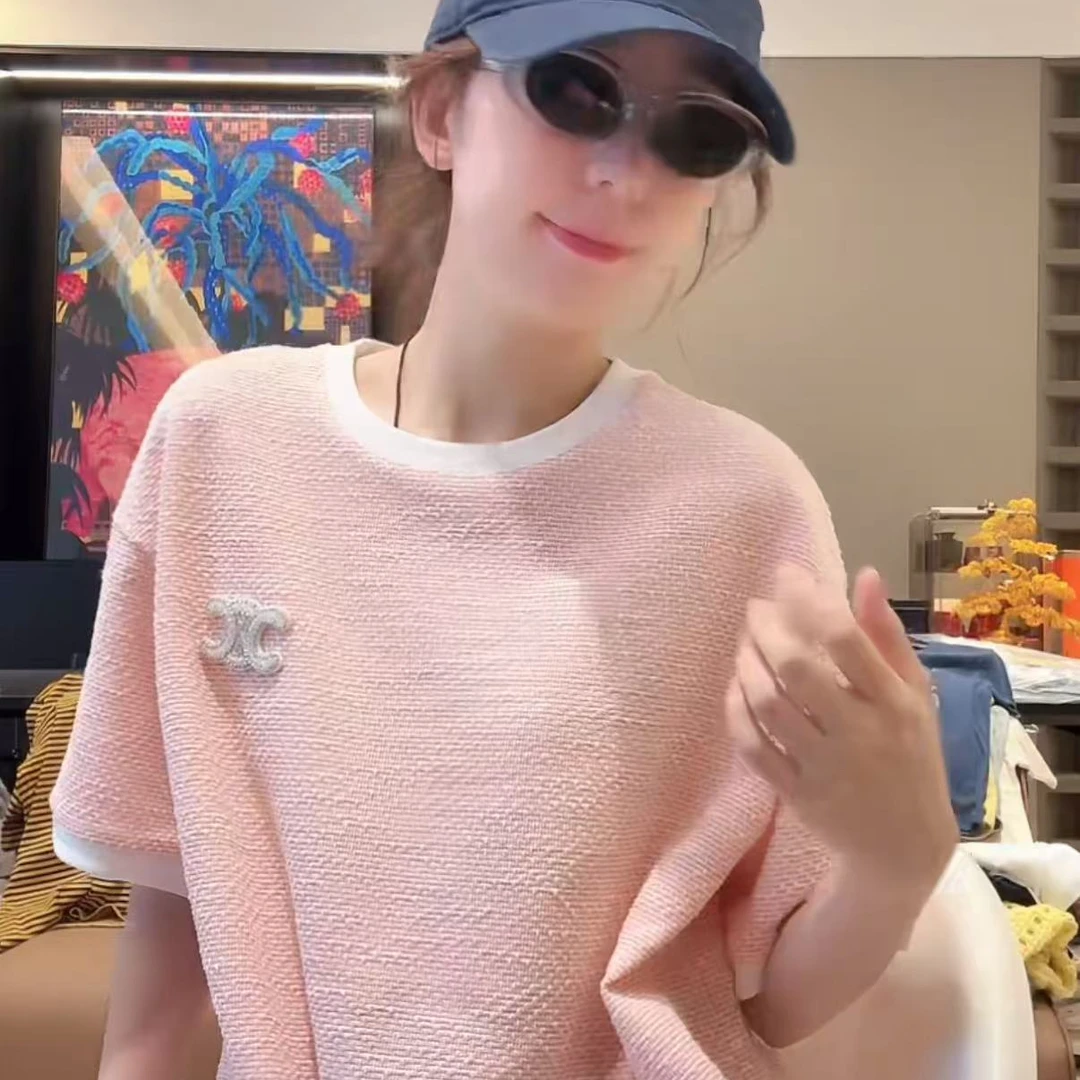 徐靖靖【零碎浪漫】短袖女T恤夏季潮牌女装休闲时尚高档半袖2504073