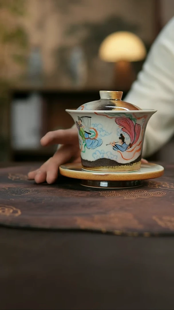 景德镇陶瓷杯碗柴烧多人