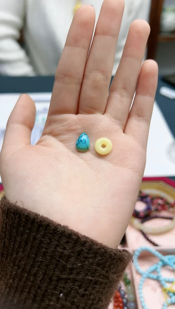 【闪购商品】蜜蜡裸石未镶嵌蜜蜡甜甜圈蛋面*1 YX 镶嵌