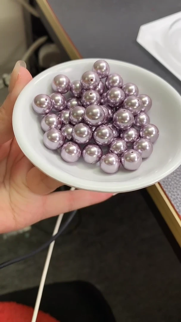 未镶嵌散珠拼合珍珠（马贝珠）B768 紫贝珠（深）10mm10个6.8元