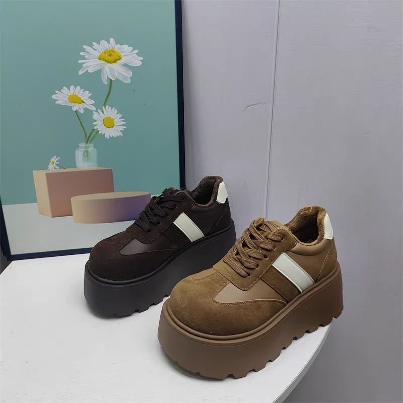 秋冬松糕底/毛靴棉鞋冬季2024年冬季新款小个子