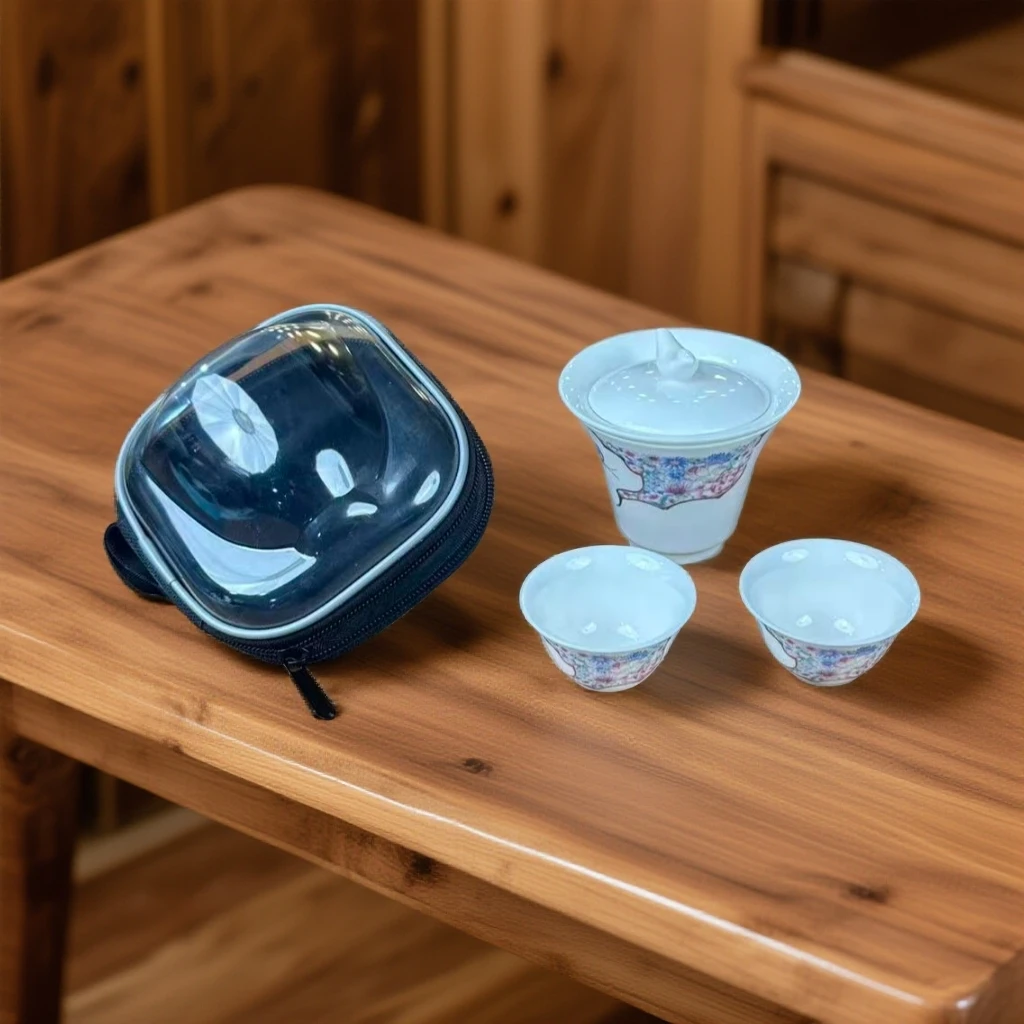 蝶莲花 一壶二杯户外便携式家用旅行茶具107