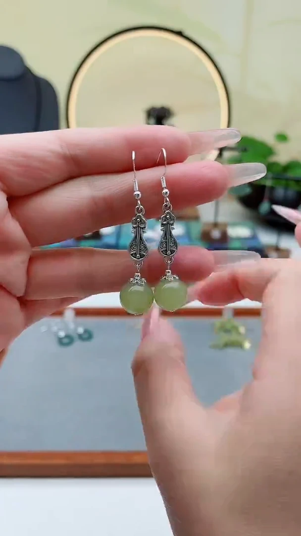 未镶嵌东陵石耳饰6233